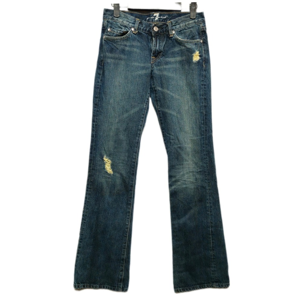 7 For All Mankind Womens Size 26 Bootcut Distressed Medium Wash Jeans